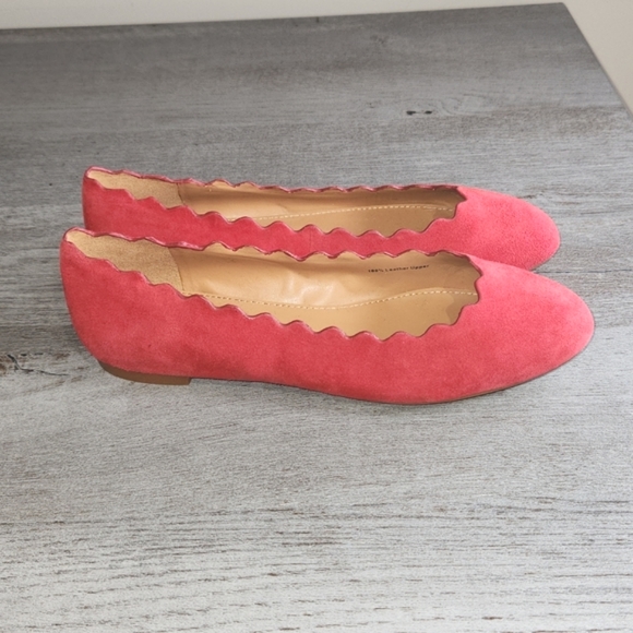 J.CREW RED SUEDE FLAT SHOES WOMENS SIZE 6 100% LEATHER UPPER  NEW WITHOUT BOX - Picture 3 of 11